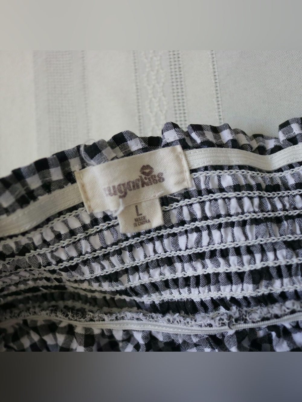 Sugarkiss black and white gingham ruffle tiered mini skirt - Picture 5 of 6